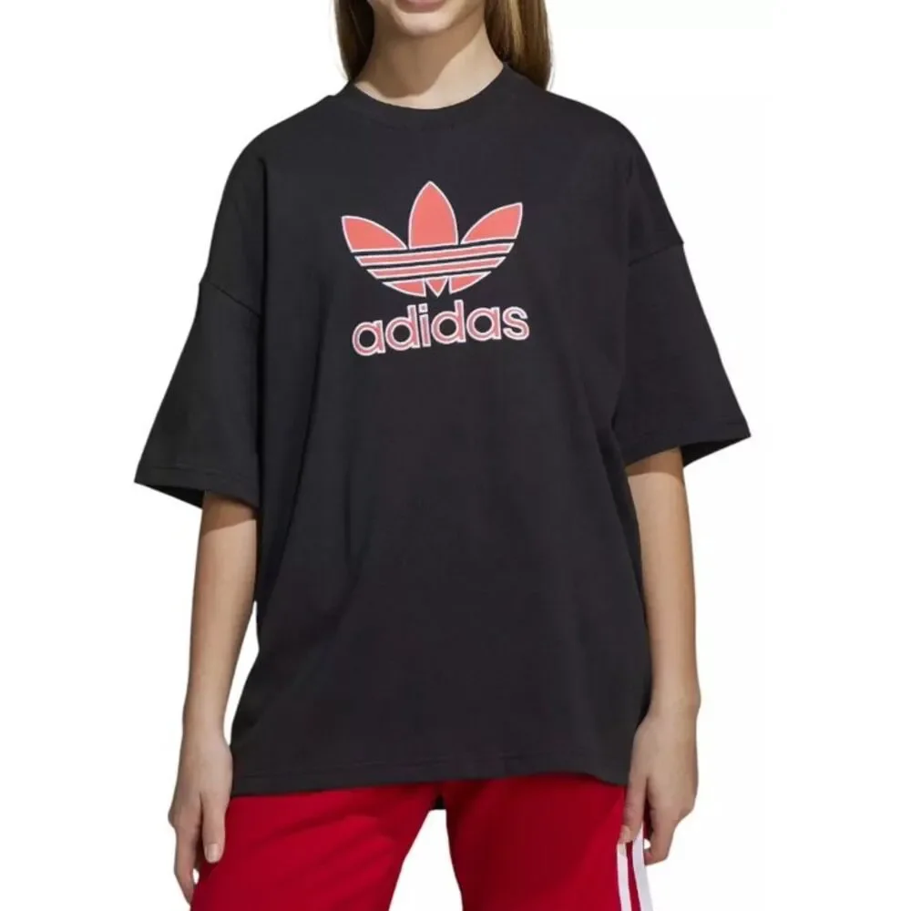 adidas Kids' Oversized Trefoil Tee -  Size:  L